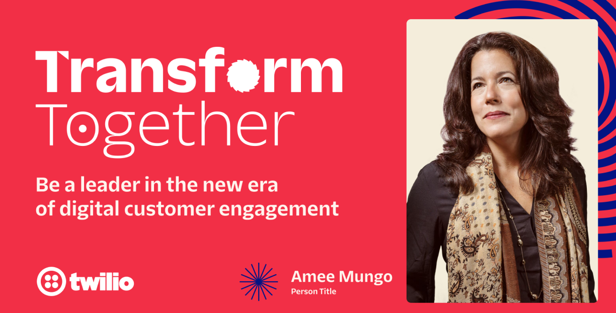 A slide with an image of a woman and text next to it. The headline reads "Transform Together."